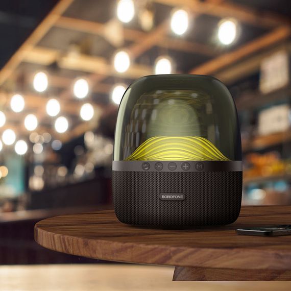 Bluetooth Колонка Borofone BP8 Glazed colorful luminous Чорний | Зображення 6