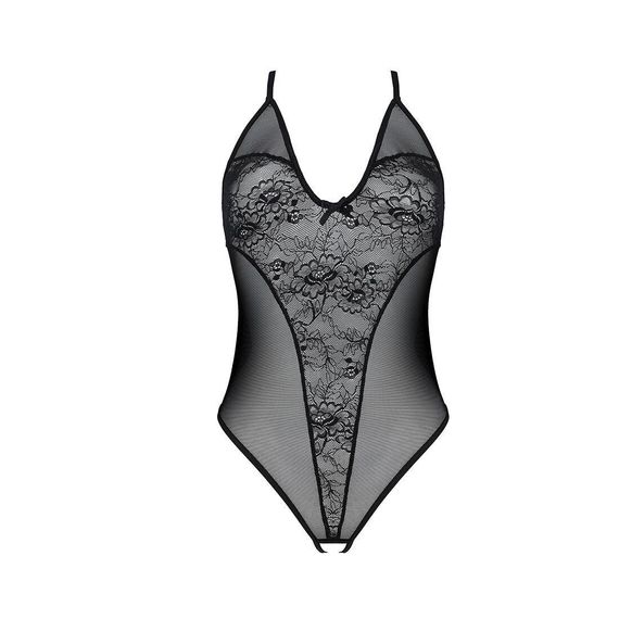 Боді з ажурним декором та відкритим кроком Passion URSULA BODY S/M, black Sex Aura | Зображення 2
