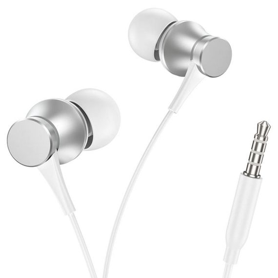 Навушники BOROFONE BM73 Platinum universal earphones with microphone Silver | Зображення 1