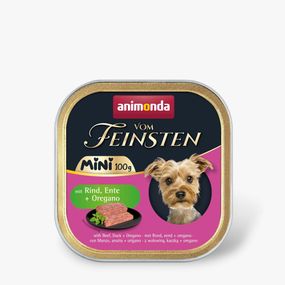 Корм влажный Animonda Vom Feinsten Adult Mini для собак мини-пород, с говядиной, уткой + орегано 100 г