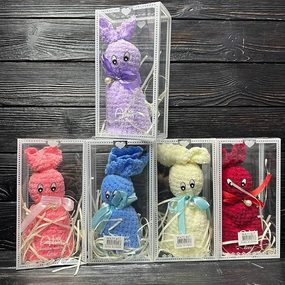 Подарунковий набір рушників у вигляді зайчика, у подарунковій упаковці 25-817 19*10cm