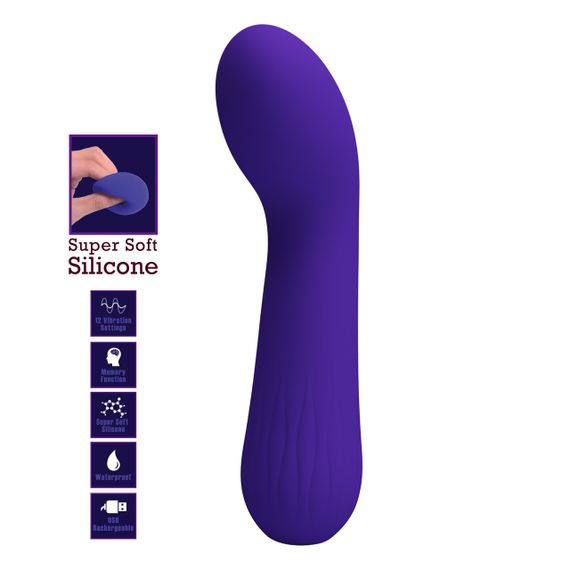 Вібромасажер для стимуляції точки G Pretty Love - Faun Dark Purple, BI-014724-3 Sex Aura | Зображення 1