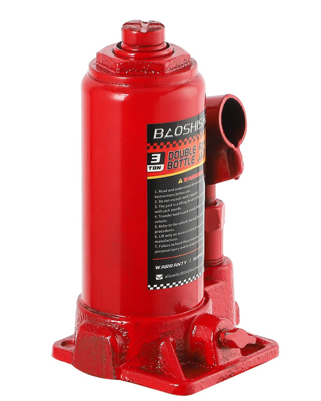 Домкрат BAOSHISHAN 3 тонни з двома штовхачами, діапазон підйому від 6-1/2" до 16-1/2", портативний гідравліч | Зображення 5