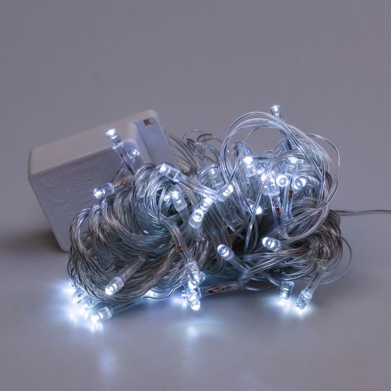 Гирлянда нить светодиодная GarlandoPro 50 LED 6м 8 режимов гирлянда новогодняя Белый W100LEDW | Зображення 6