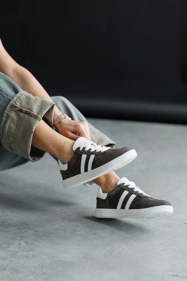 Кеди жіночі замшеві 591413 Темно-сірі 36 37 38 39 40 41 | Зображення 7