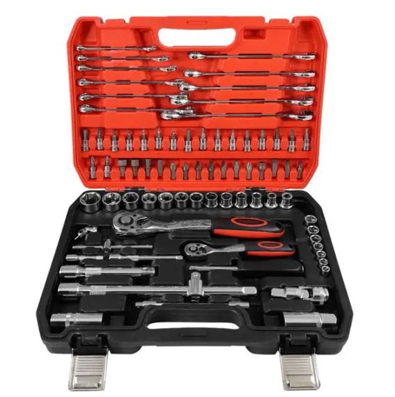 Набор 78 инструментов из хром-ванадиевой стали в пластиковом кейсе CR-V 78 PCS