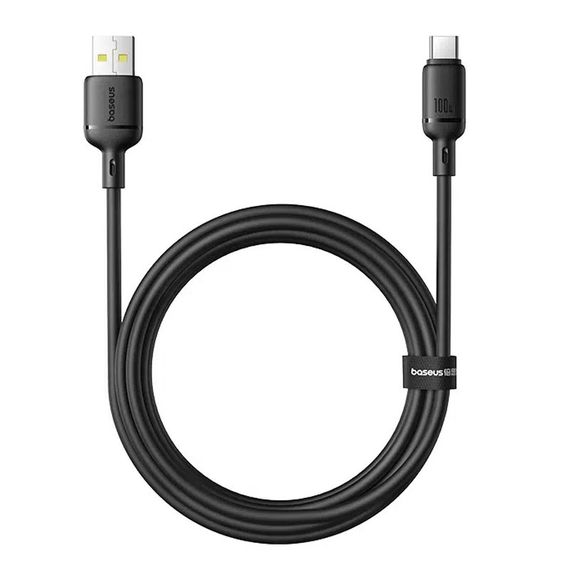 Дата кабель Baseus Silky Series OS Fast Charging USB to Type-C 100W (1m) (P10377703) Cluster Black | Зображення 1