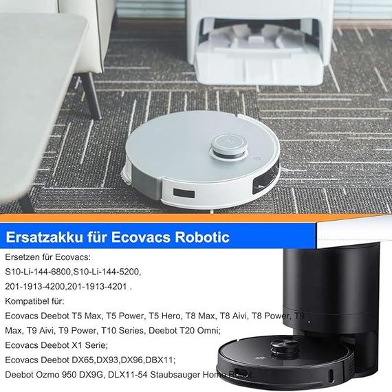 Змінний акумулятор Kunbow KB-ED-X1-5200 14,4 В/5200 мАг для робот-пилосмока Ecovacs Deebot Ozmo. | Зображення 6