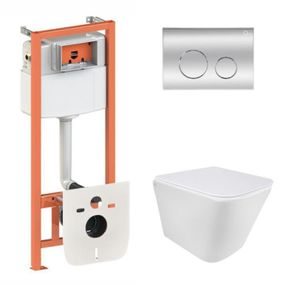 Готове рішення Qtap для ванної кімнати: підвісний унітаз Tern Ultra Quiet 490x365x325 + комплект інсталяції Nest 4 в 1 (кругла