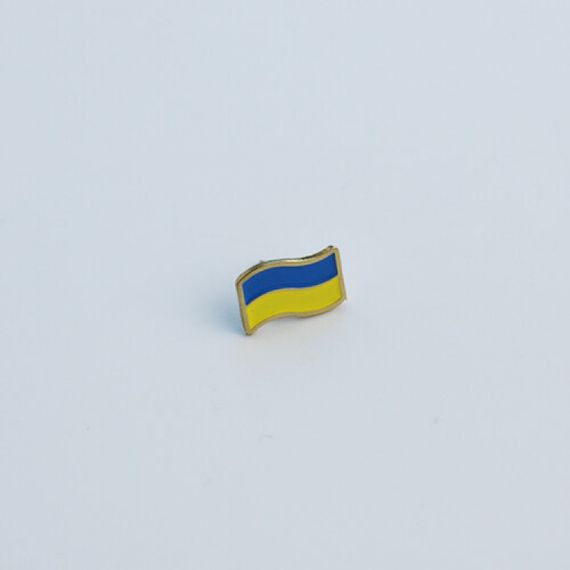 Значок Dobroznak Прапор України міні Жовто-блакитний 7х11 мм (3605)