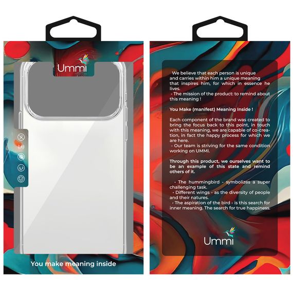 Чохол TPU Ummi transparent для Apple iPhone 17 Pro / 18 Pro (6.3") Clear | Зображення 1