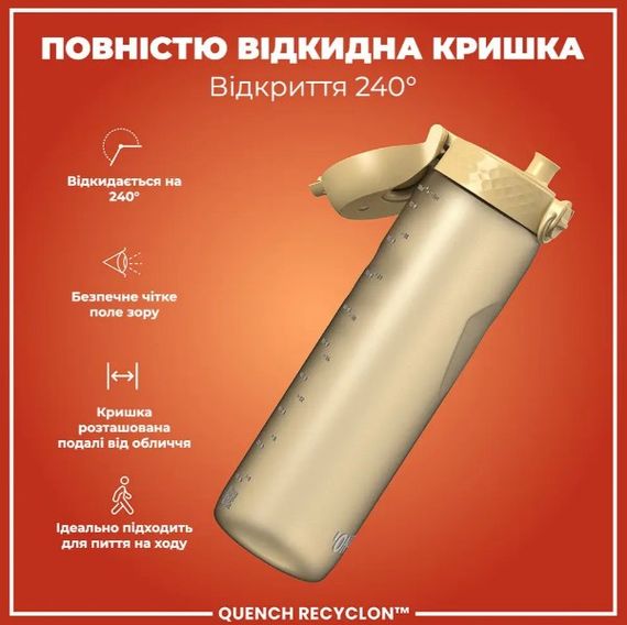 Пляшка для води ION8 1000 мл (ЕКО пляшка) BPA Free Desert (I8RF1000DES) | Зображення 4