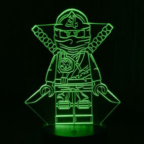 Акриловий світильник-нічник LEGO Ниндзяго зелений tty-n001347