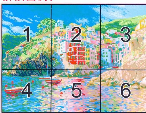 Набір для вишивання за нанесеною на канву схемою "The seaside town". AIDA 14CT printed 48*37 см | Зображення 2