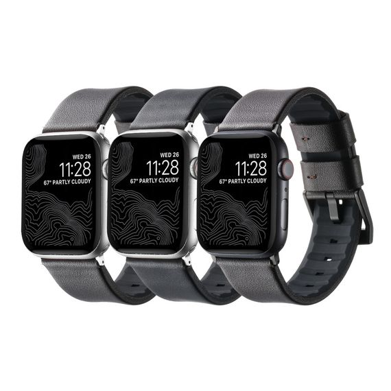Ремінець для Apple Watch Leather+Silicone 42/44/45/49 mm