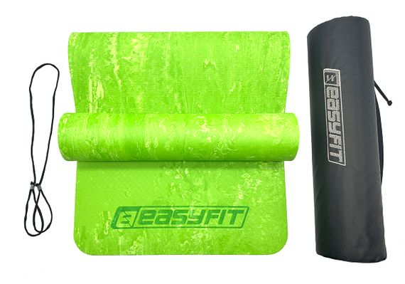 Коврик для йоги та фітнесу EasyFit PER Premium Mat 8 мм + Чохол салатовий (EF-1930s-1-GN) | Зображення 2