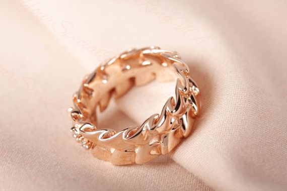 Кольцо из красного золота с фианитами 15 | Зображення 2