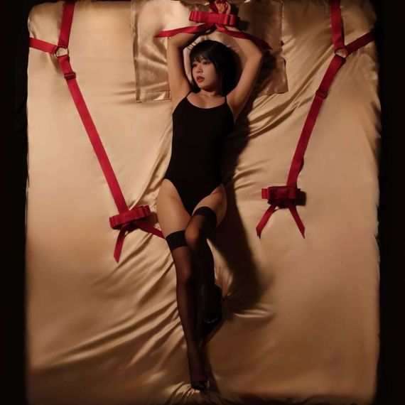 Система фиксации на кровать UPKO Bowknot Bed Restraint Straps с бантиками, красная Sex Aura | Зображення 8