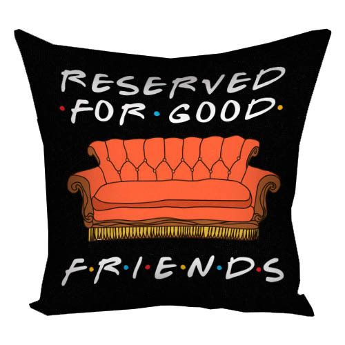 Подушка габардинова з принтом Reserved for good friends 50x50 см (5P_DR004)