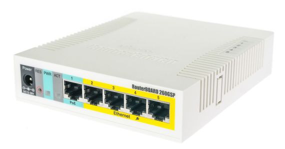 Коммутатор MikroTik Cloud Smart Switch RB260GSP (CSS106-1G-4P-1S) | Зображення 1
