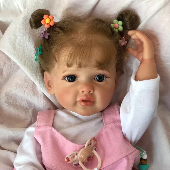 Силіконова Колекційна Лялька Реборн Reborn Дівчинка Ліза (Вінілова Лялька) Висота 55 см | Зображення 3