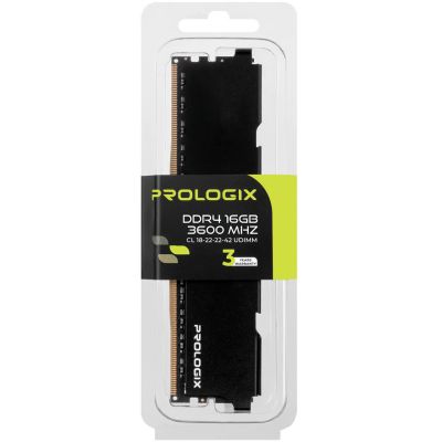 Модуль памяти для компьютера DDR4 16GB 3600 MHz Black Prologix (PRO16GB3600B4) | Зображення 3