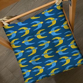 Подушка на стул с завязками Птицы свободы 40x40x4 см (PZ_22U005)