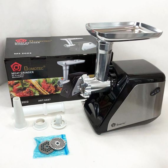 Електрична м'ясорубка Domotec MS-2022, м'ясорубка для дому, м'ясорубка для домашньої ковбаси | Зображення 1