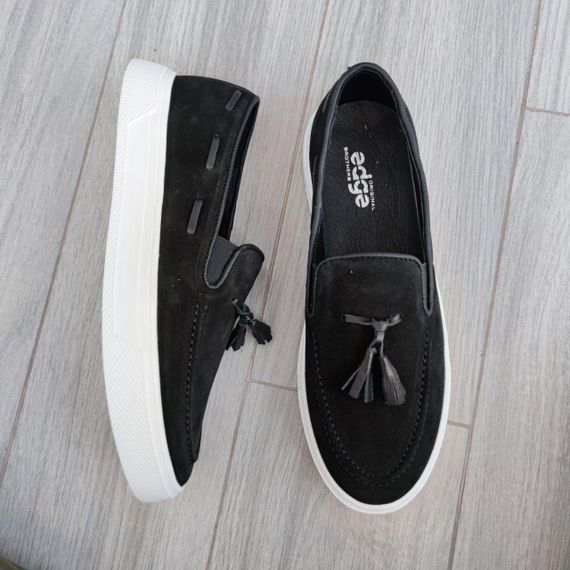 Замшеві лофери у чорному кольорі 40 розмір | Зображення 2