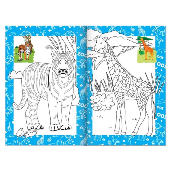 Книжка раскраска "Зоопарк веселый" РМ-48-41 с цветными подсказками | Зображення 1