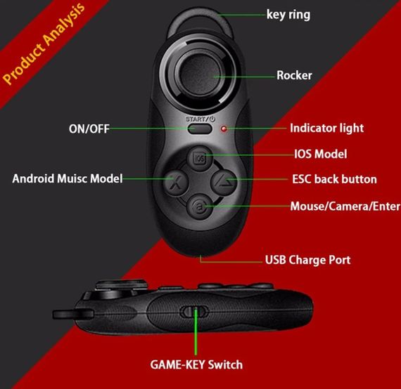 Універсальний Bluetooth Mocute 032 пульт дистанційного керування для смартфона - Black | Зображення 4
