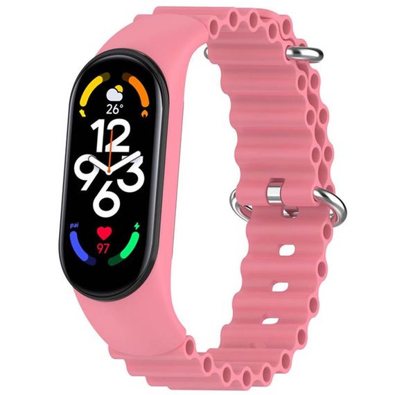 Ремінець Ocean Band для Xiaomi Mi Band 3/4/5/6/7 Рожевий / Pink