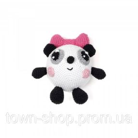 Вязаная игрушка амигуруми Пандочка Малышарики 13см белая (27857)