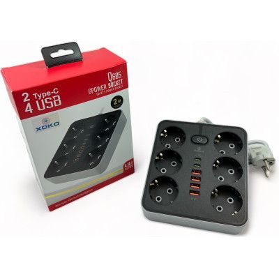 Сетевой фильтр питания XoKo XK-SP-6-4-2-BK | Зображення 1