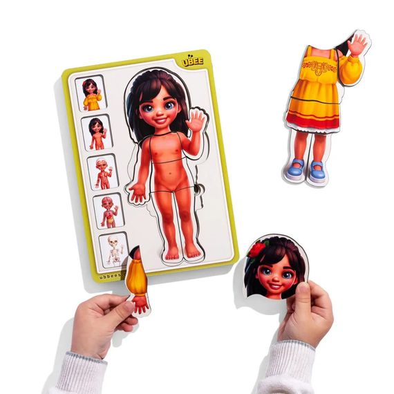 Деревянный пазл-вкладыш "Анатомия человека - девочка-2" (ПСД263) PSD263 строение тела | Зображення 5