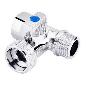 Кран приладовий 3-х ходовий Kroner KRP Eckventil C103 1/2''х3/4''х1/2'' ЗЗВ (CV027378)