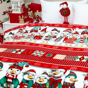 Плед фліс Святкові пінгвінчики 150x200 см Love You