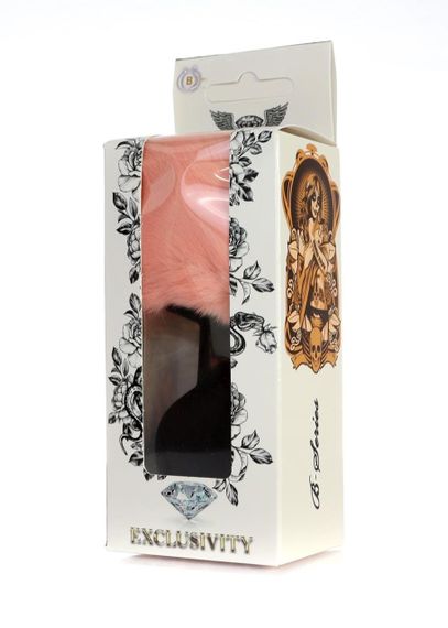 Анальна пробка - Bunny Tail Silicone Black Plug Peach Sex Aura | Зображення 5