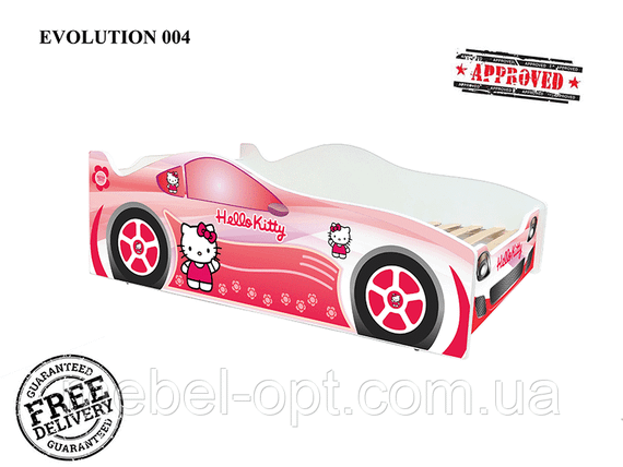 Ліжко машинка Evolution 004 Hello Kitty рожеве | Зображення 1