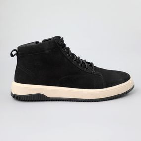 Кеди чоловічі шкіряні хутро 590340 Чорні 40 41 42 43 44 45 46