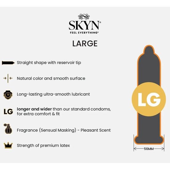 Презервативы SKYN Large безлатексные (полиизопрен), 6 шт Sex Aura | Зображення 1