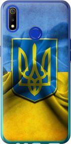 Чехол на Realme 3 Флаг и герб Украины 1 "375u-1869-17620"