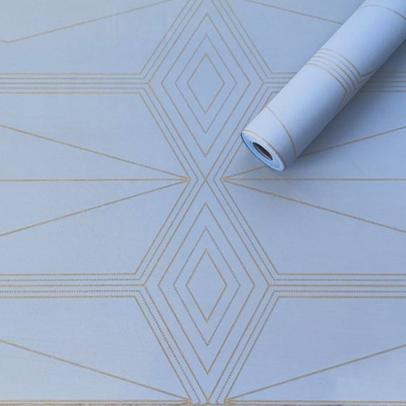 Самоклеюча плівка 0,45х10м х 0,07мм Блакитна із золотом SW-00001218