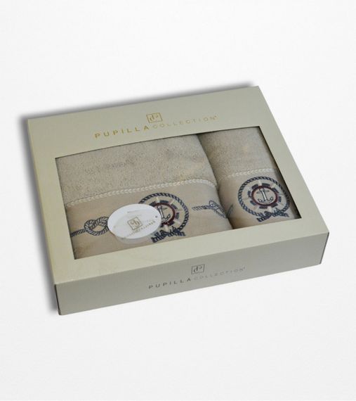 Подарочный набор полотенец Pupilla Pedro v2 Bej | Зображення 2