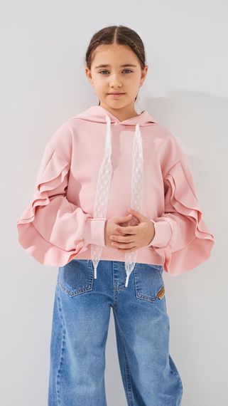 Худі однотонний для дівчинки 851049 110 см Пудровий shop (2000999436802)