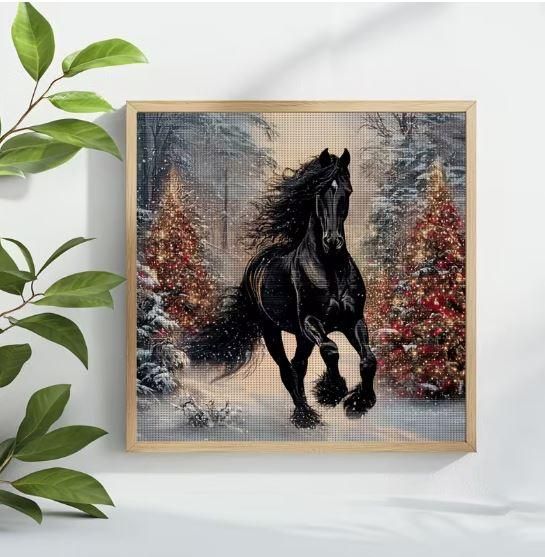Набор для вышивки крестом ZUOANLF «Зимняя грация» 14CT, 40x40 см, канва Аида с нанесенным рисунком | Зображення 3