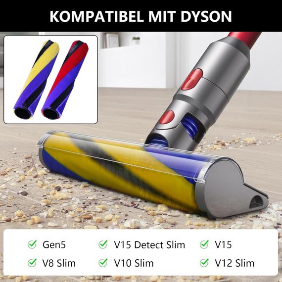 Сменная щетка для пылесосов Dyson Gen5, V15, V15 Detect Slim, V12 Slim, V10 Slim, V8 Slim, роликовая насадка | Зображення 1