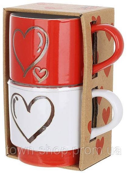 Подарочный набор "Heart" 2 керамические кружки 400мл BD-B04-017