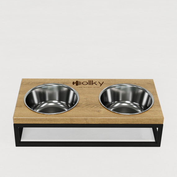 Миски на підставці для маленьких собак та котів Hollky Base S (2 × 0,45 л) BS-36187-BLNT | Зображення 1