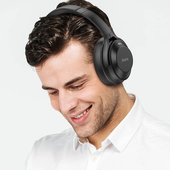Накладні бездротові навушники Hoco W37 Sound Active Noise Reduction Ultimate black | Зображення 1